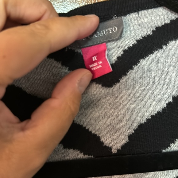 Vince Camuto Zebra open wrap long cardigan size 1x - Picture 4 of 6